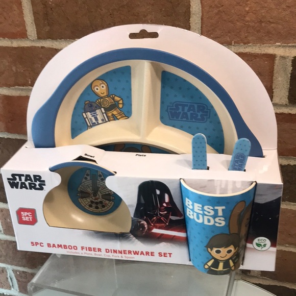 Other Disney Star Wars Mandalorian Dinnerware Set 5 Plate Bowl Cup Fork And Sppon Poshmark